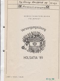 Arbeitsunterlage Feldpost Heeresübung HOLSATIA 89